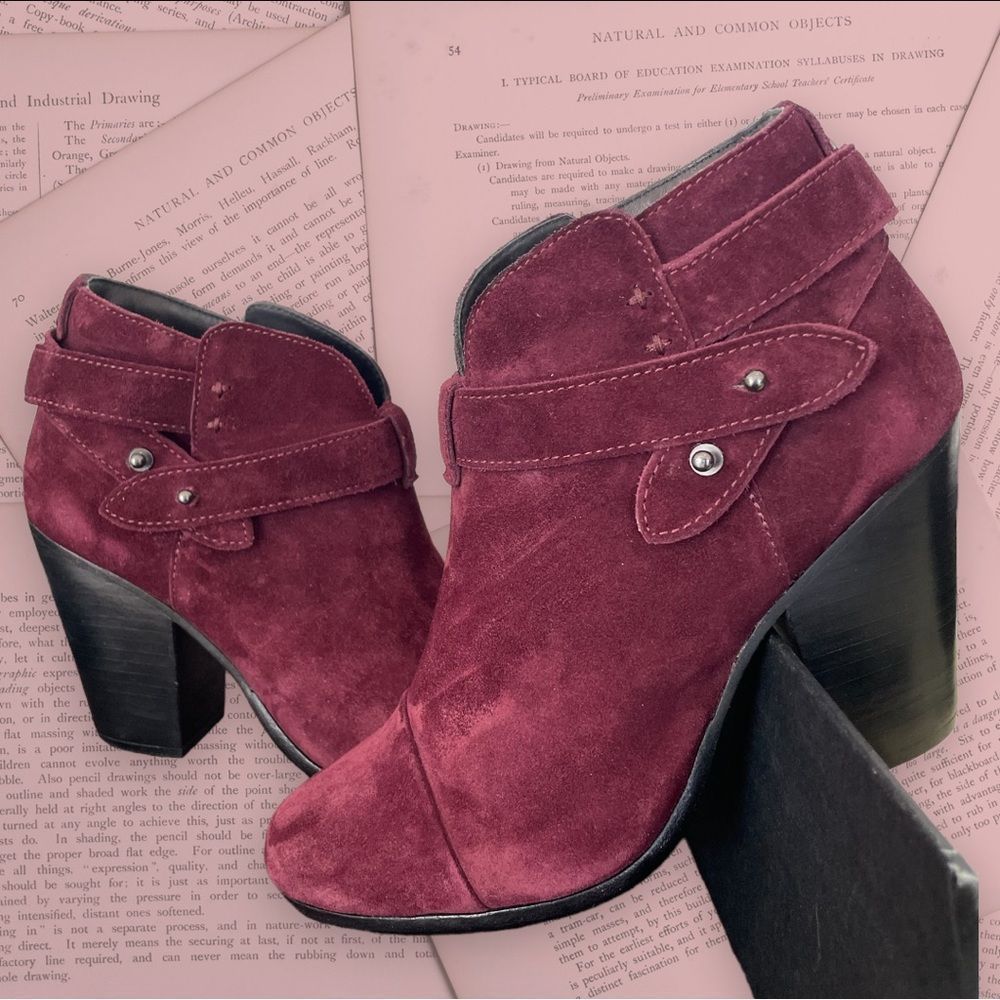 Wine color suede size 6.5